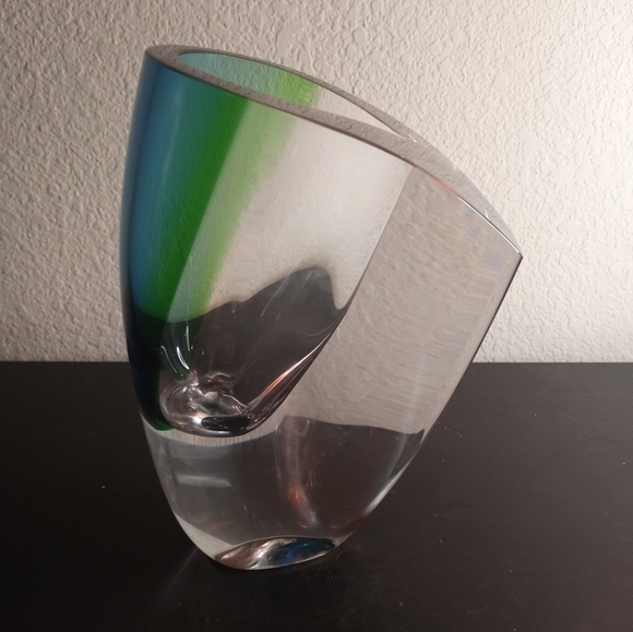 Kosta Boda Art Signed Goran Warff Kosta Boda Greenblue